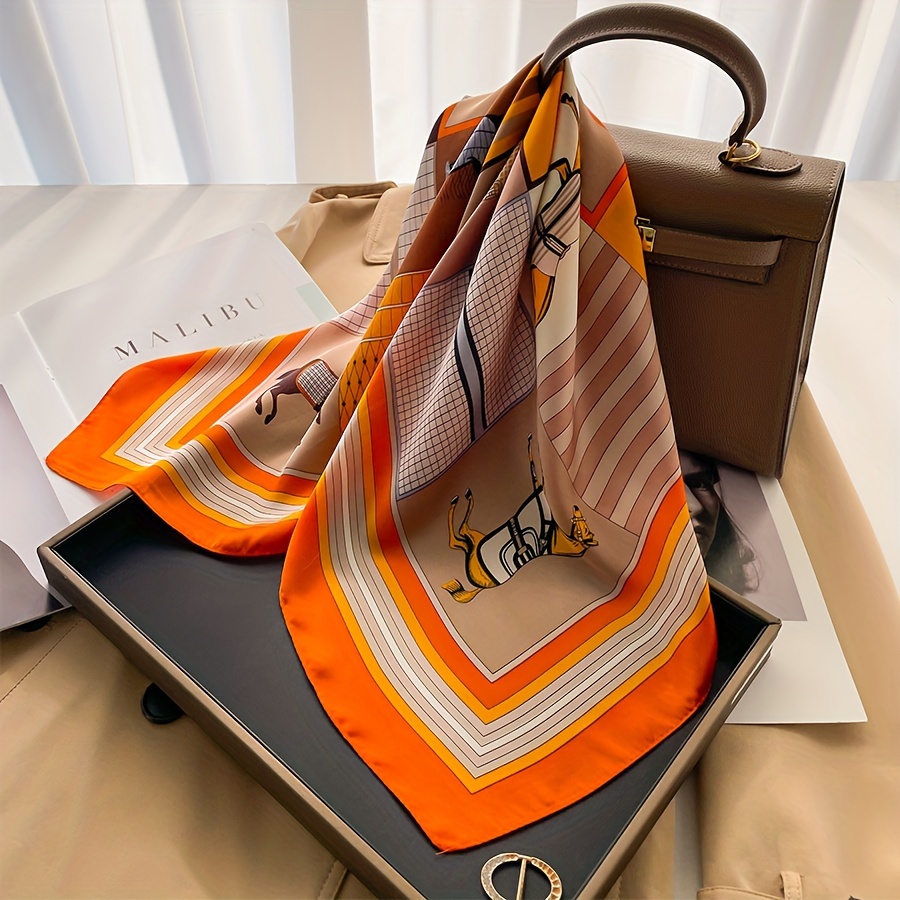 Luxury Horse Pattern Silk Squa - Women Bags For Office avis et prix
