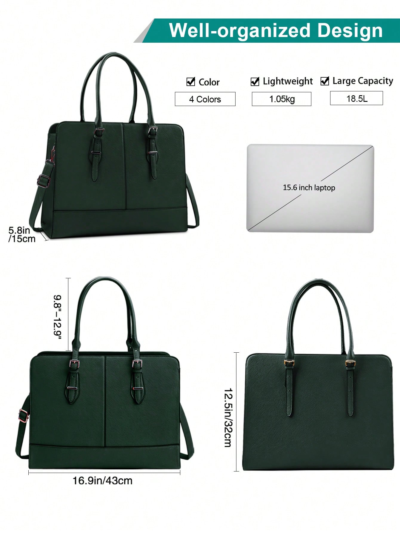 15.6 Inch Leather Laptop Tote  - Women'S Tote Bags For Work avis et prix
