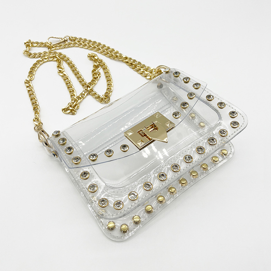 Women's New Flip Small Handbag - Jelly Bag Clear Pvc avis et prix