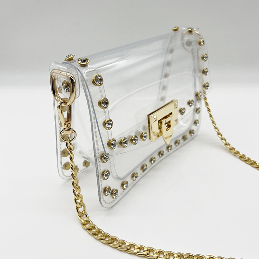 Women's New Flip Small Handbag - Jelly Bag Clear Pvc avis et prix