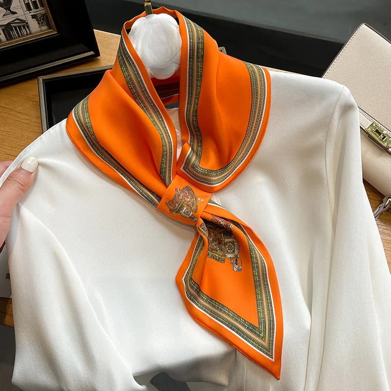 Retro Print Skinny Silk Scarfs - Women Bags For Office avis et prix