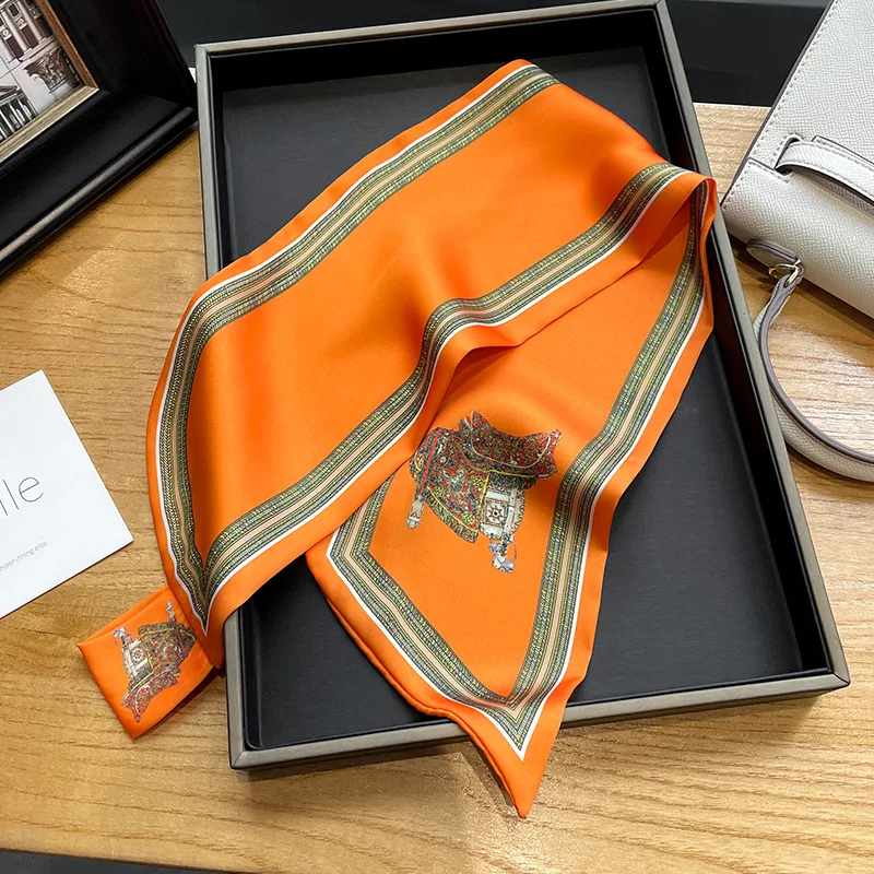 Retro Print Skinny Silk Scarfs - Women Bags For Office avis et prix